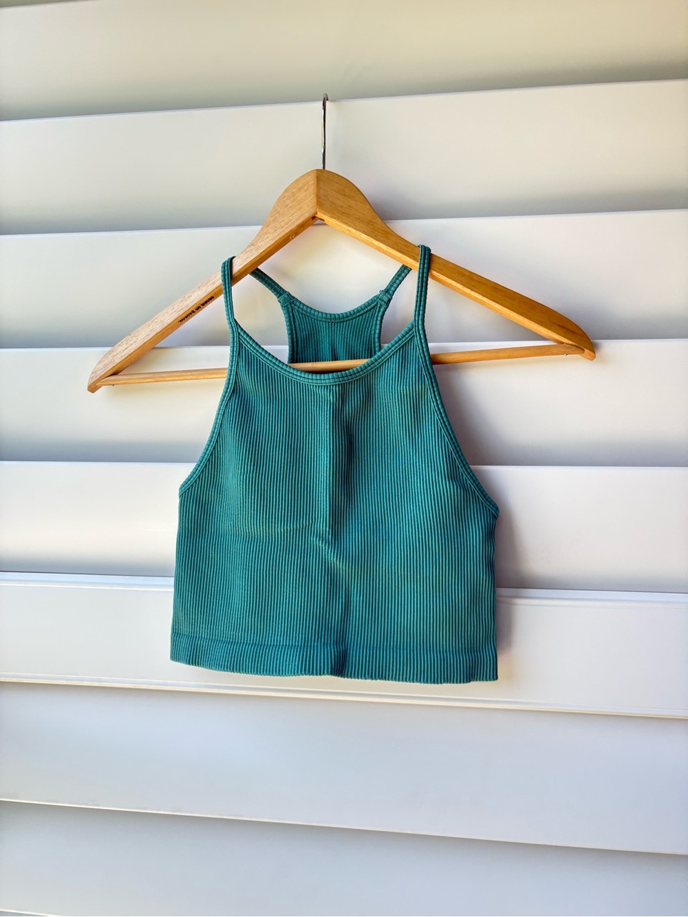 GAP Fit Ribbed Cropped Tank Top - Deep Teal